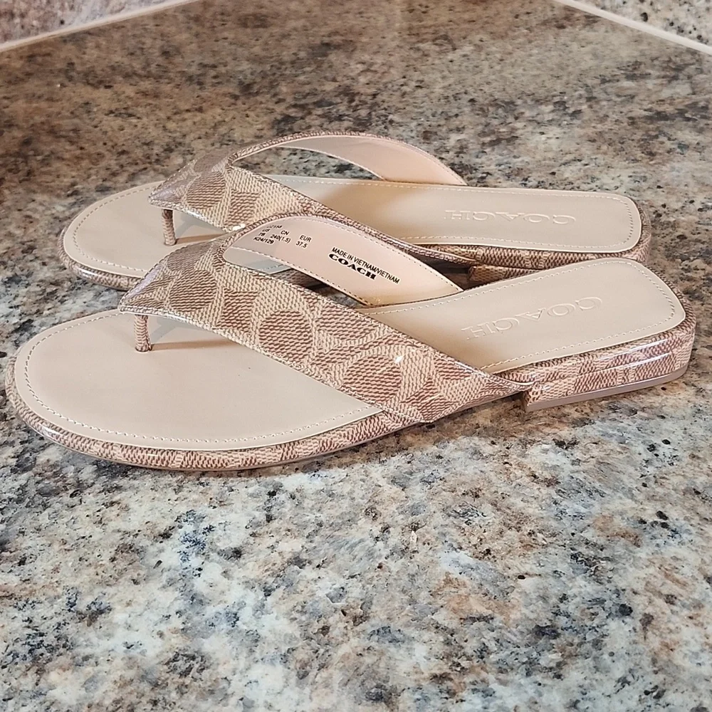 NWT Coach Women's Bridget Sandal Signature Canvas CZ158 BeachWood Size 7 - Picture 7 of 9